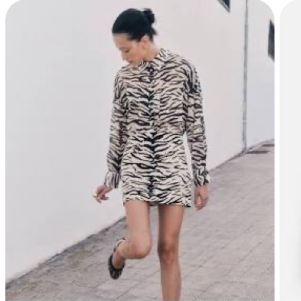 BNWT H&M Zebra Mini Skirt Twill Sz 4